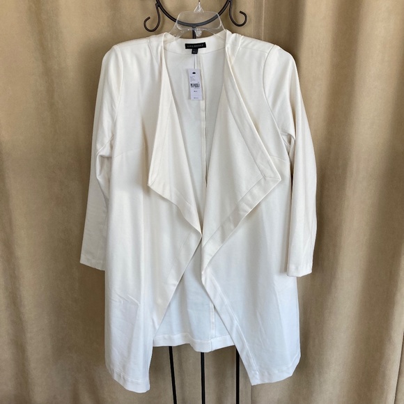 NWT Lane Bryant Long Blazer, Draped Lapels, white, size 10/12 - Picture 11 of 16